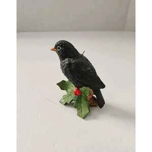 Andrea by Sadek Colly Bird Christmas Holly Porcelain Ornament
